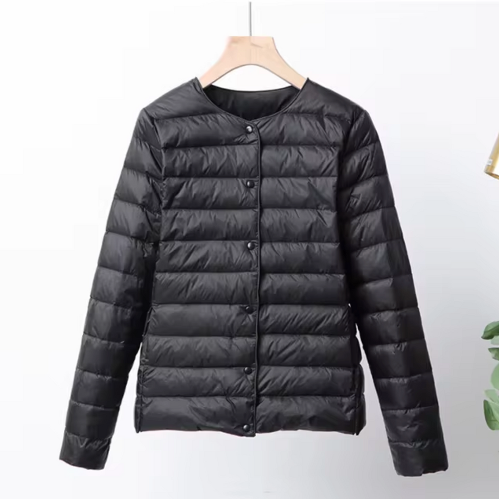 Womens Puffer Jacket Ultralight Short Design in White – Sage