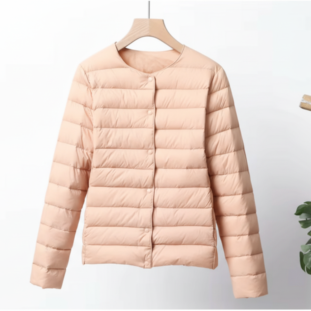 Womens Puffer Jacket Ultralight Short Design in White – Sage