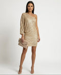 Womens Dress Sequin Party Mini Glamour in Bright Gold – Ren
