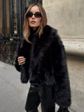 Womens Jacket Faux Fur Collar Premium Cosy in Black – Bex