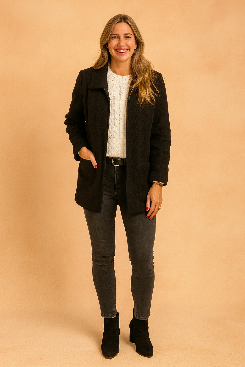 Womens Jacket Luxury Zip Structured Elegant  – Peru