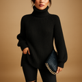Womens Cardigan Cashmere Turtleneck Streamlined Fit – Ava