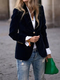 Womens Blazer Velvet Elegant Luxury Structured in Black – Vera