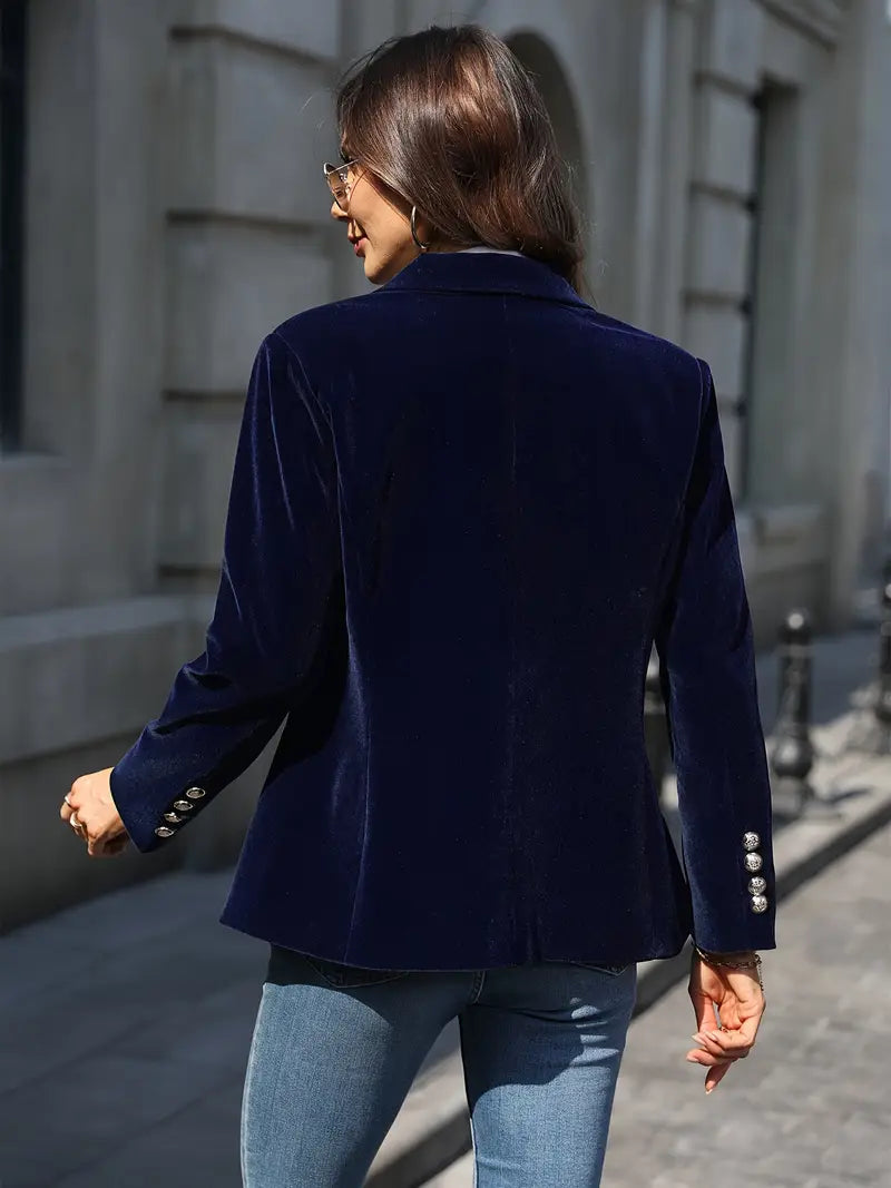 Womens Blazer Velvet Elegant Luxury Structured in Black – Vera