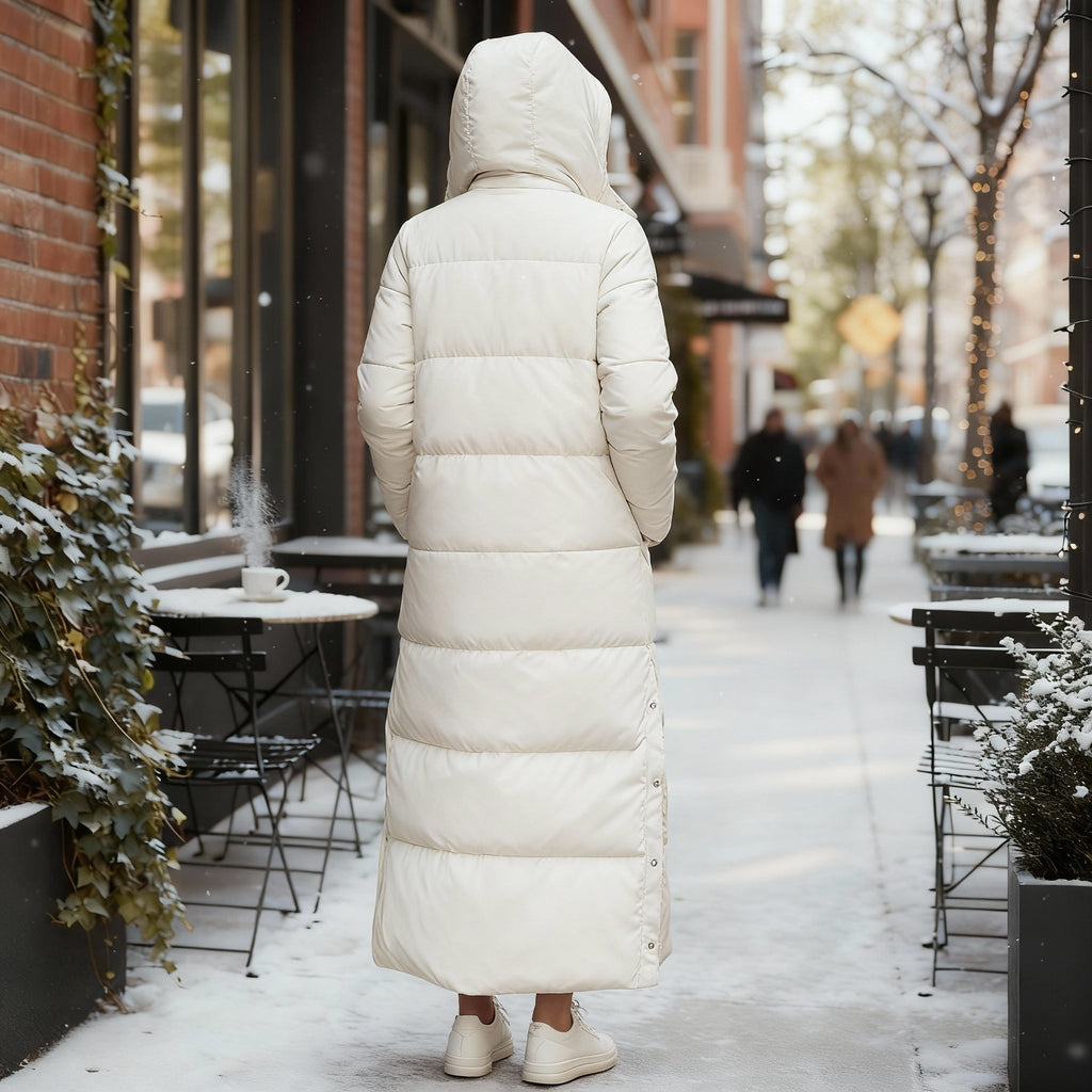 Womens Jacket Windproof Winter Hooded Premium in Beige – June