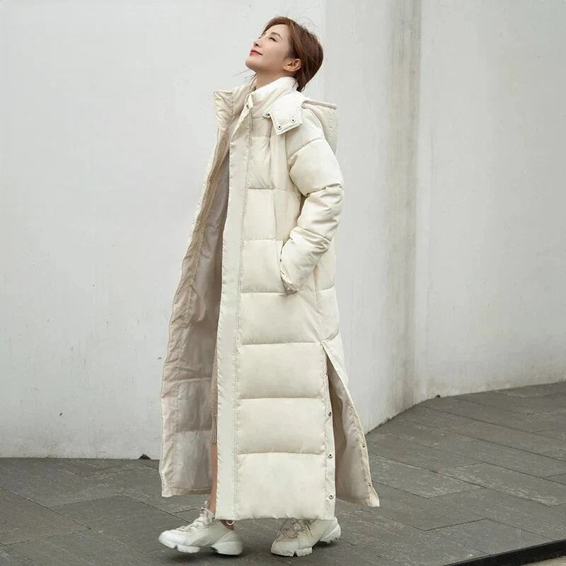 Womens Jacket Windproof Winter Hooded Premium in Beige – June