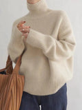 Womens Cardigan Cashmere Turtleneck High Collar – Jade