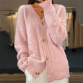 Womens Cardigan Knitted Cosy Layering Relaxed in Pink – Dove