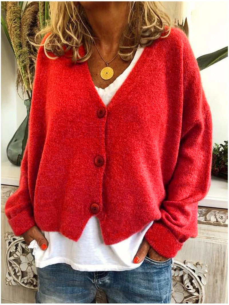 Womens Cardigan Knit Cosy Stylish Comfort in Orange – Elm