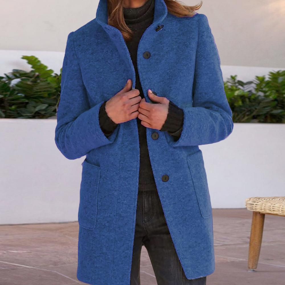 Womens Coat Wool Blend Long Elegant Luxury – Suki