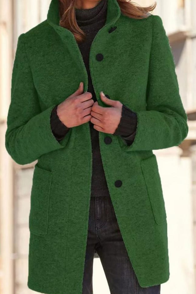 Womens Coat Wool Blend Long Elegant Luxury – Suki