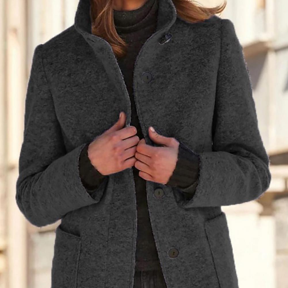 Womens Coat Wool Blend Long Elegant Luxury – Suki