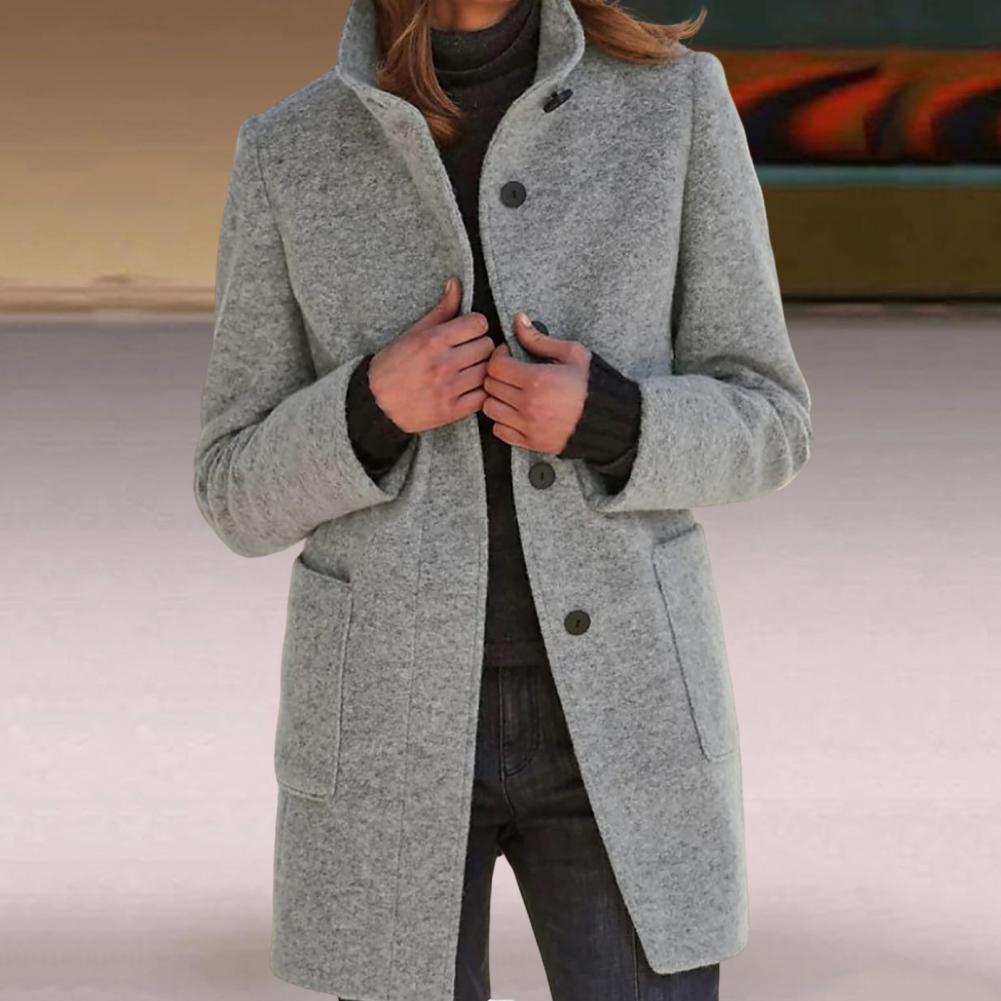 Womens Coat Wool Blend Long Elegant Luxury – Suki