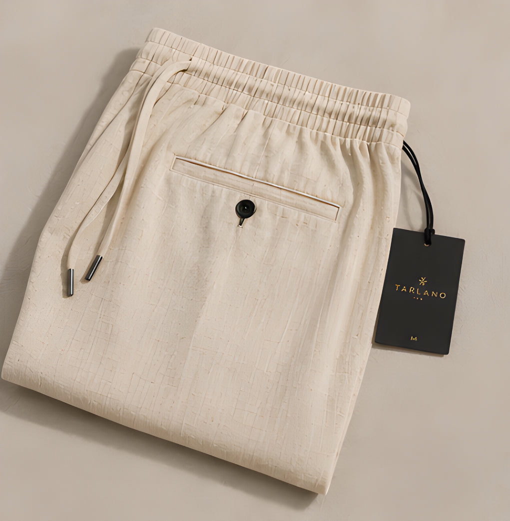 Monaco Linen Trouser – Sand Beige | Tarlano