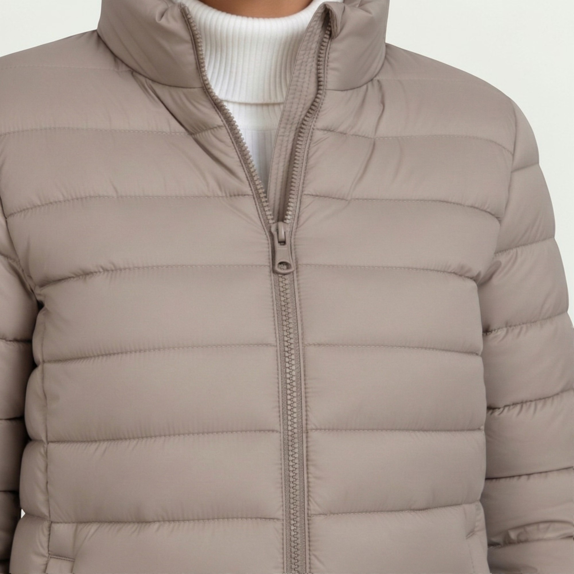 Womens Puffer Jacket Lightweight Quilted Slim Fit in Grey – Kit