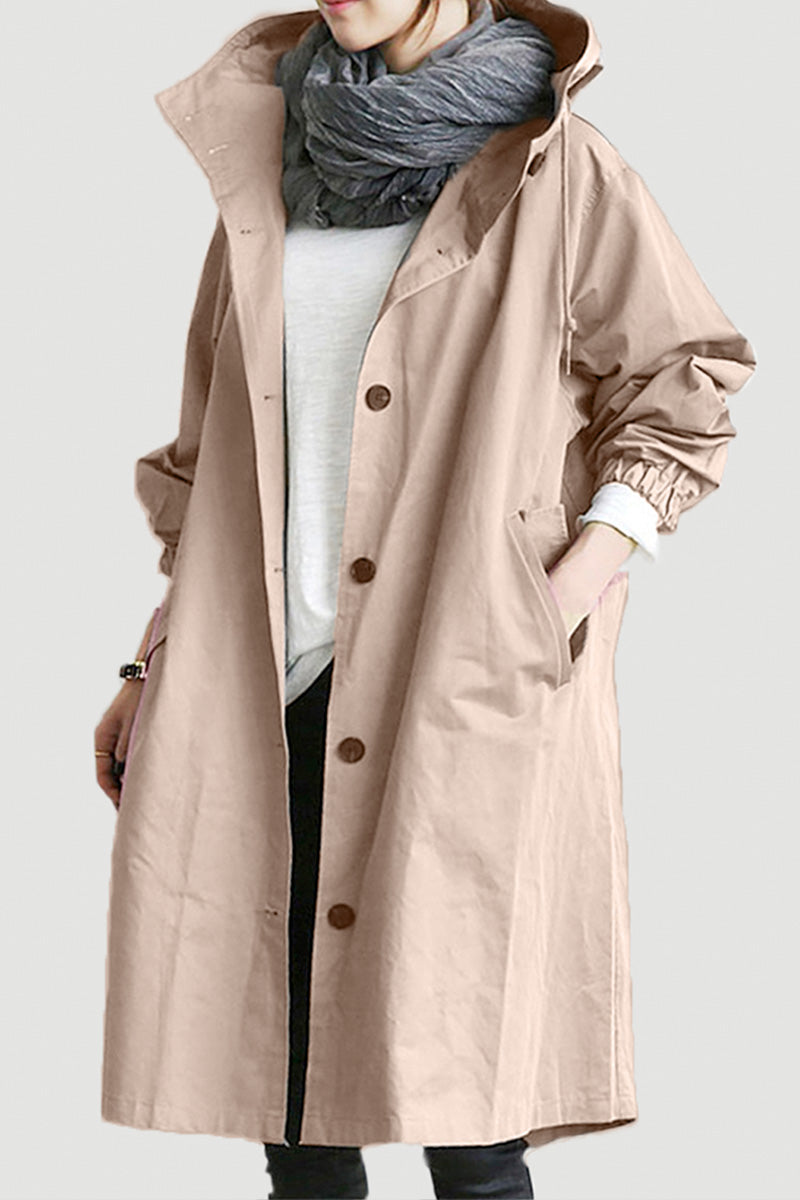 Womens Jacket Windbreaker Water-Resistant Oversized Hooded in Powder Blue – Mae