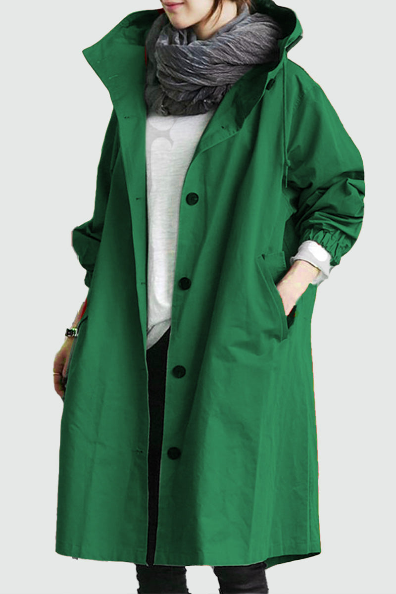 Womens Jacket Windbreaker Water-Resistant Oversized Hooded in Powder Blue – Mae