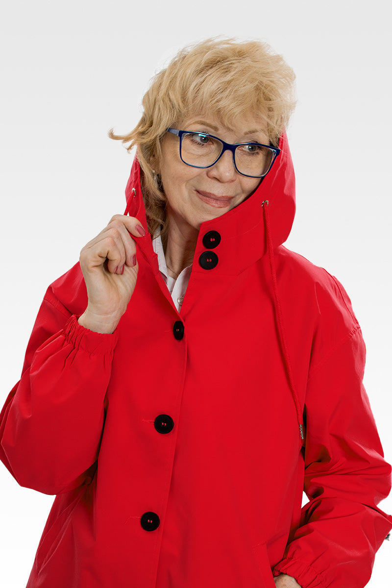 Womens Jacket Windbreaker Water-Resistant Oversized Hooded in Powder Blue – Mae
