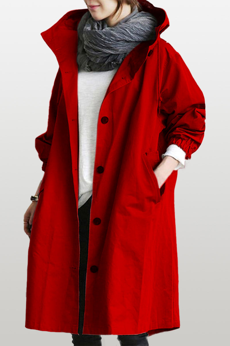 Womens Jacket Windbreaker Water-Resistant Oversized Hooded in Powder Blue – Mae