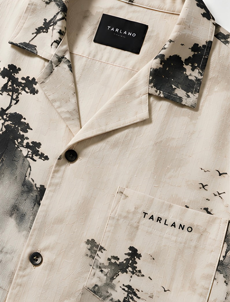 Sumi Coast Camp Collar Shirt - Ivory | Tarlano