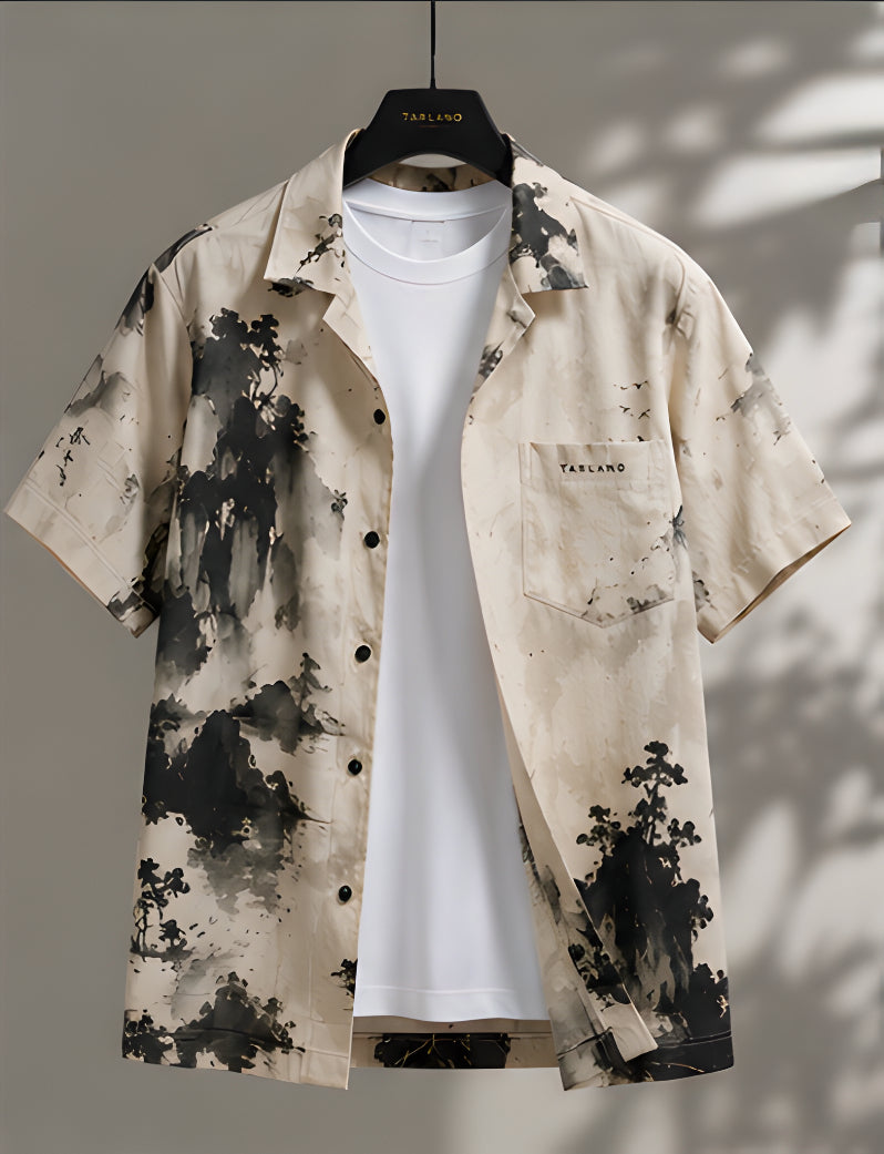 Sumi Coast Camp Collar Shirt - Ivory | Tarlano