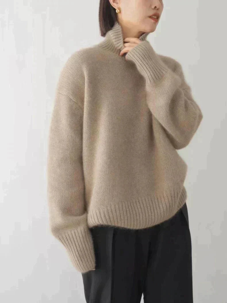 Womens Cardigan Cashmere Turtleneck High Collar – Jade