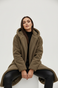 Womens Coat Long Teddy Fleece Luxurious Warm – Mabel