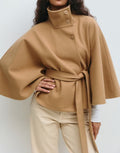 Womens Coat Classic Warm Relaxed Structured in Khaki – Lark
