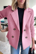 Womens Blazer Tailored Knit Sleeve Chic Structured in Pink – Wix