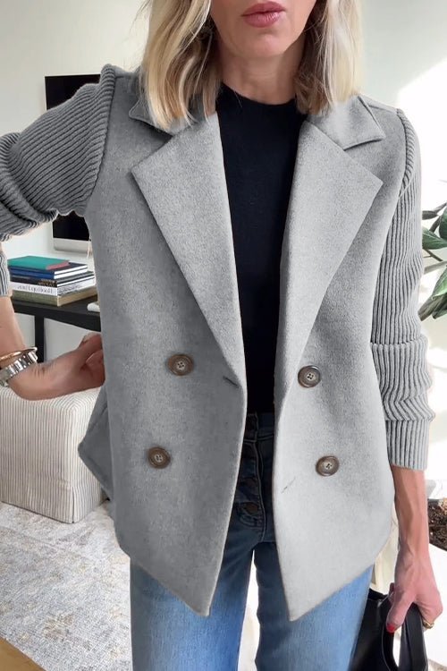 Womens Blazer Tailored Knit Sleeve Chic Structured in Pink – Wix