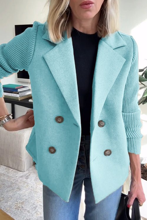 Womens Blazer Tailored Knit Sleeve Chic Structured in Pink – Wix