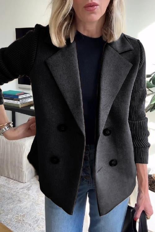 Womens Blazer Tailored Knit Sleeve Chic Structured in Pink – Wix