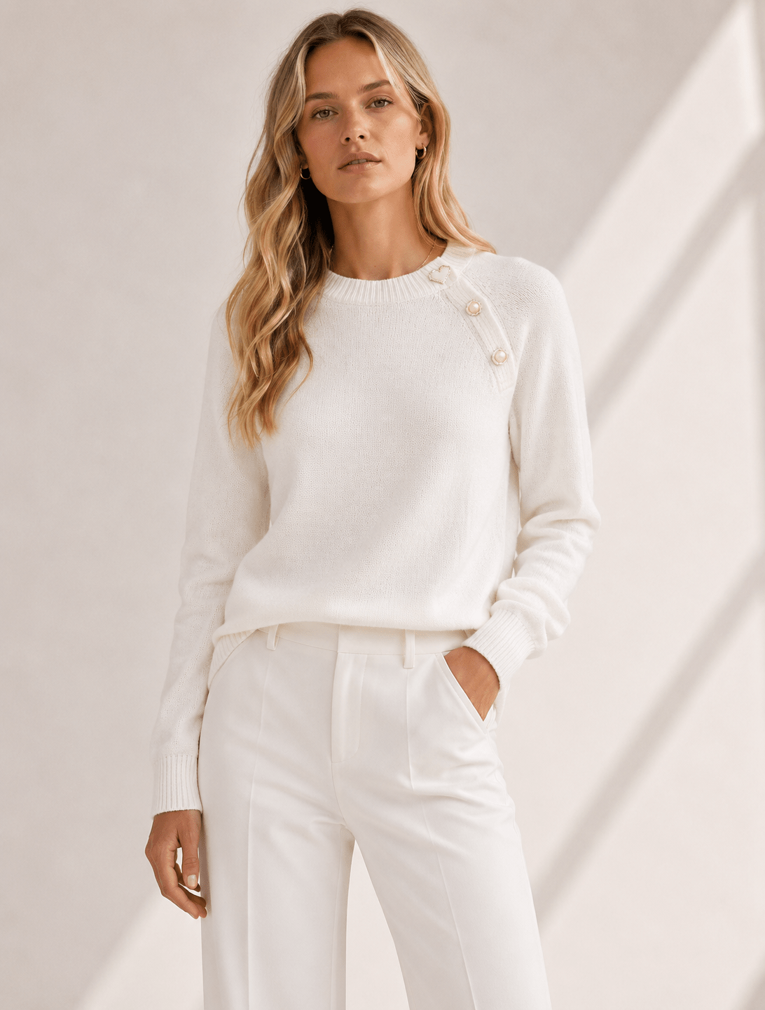 Womens Cardigan Crew Neck Knit Diagonal Button Detail Regular Fit – Zara