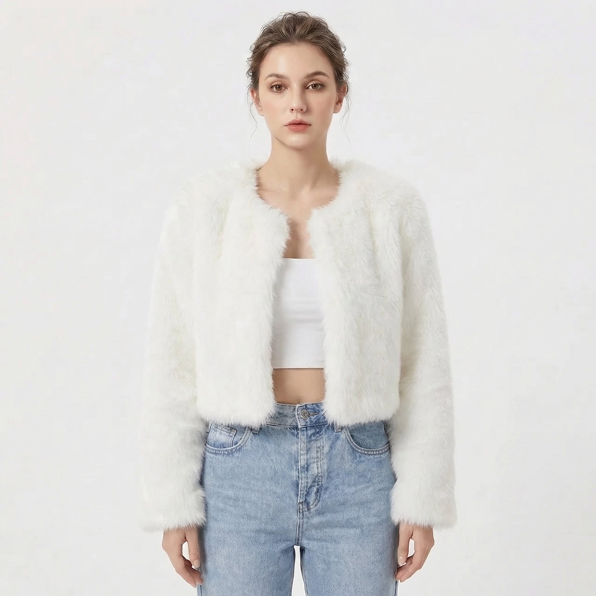 Womens Jacket Luxe Faux Fur Oversized Cosy – Ash