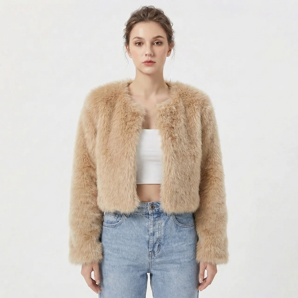 Womens Jacket Luxe Faux Fur Oversized Cosy – Ash