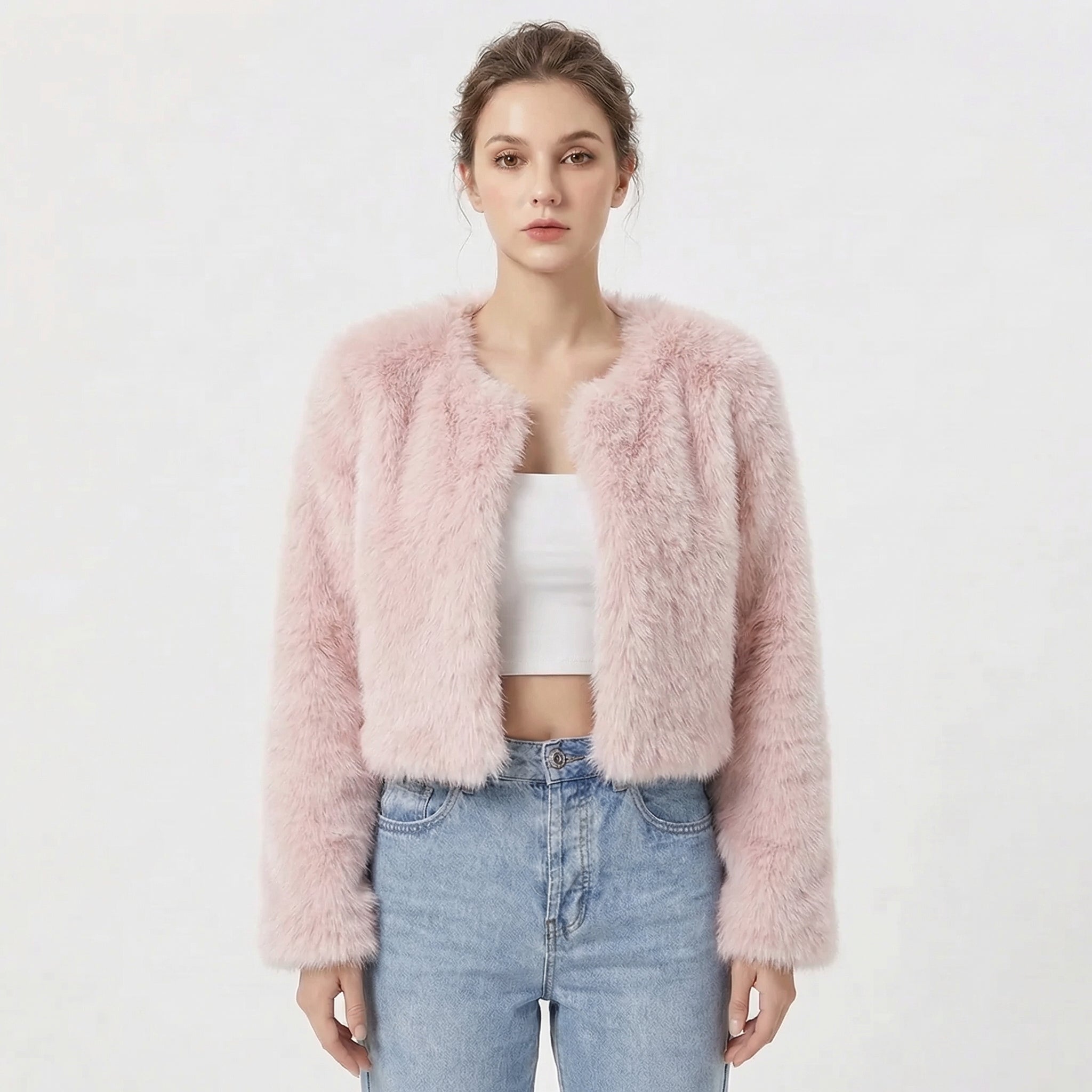 Womens Jacket Luxe Faux Fur Oversized Cosy – Ash