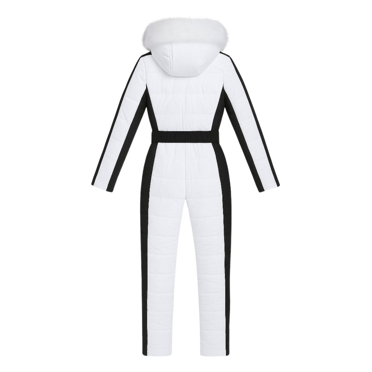 Womens Ski Suit One Piece Waterproof Fox Fur Hood 4-Way Stretch – Viv