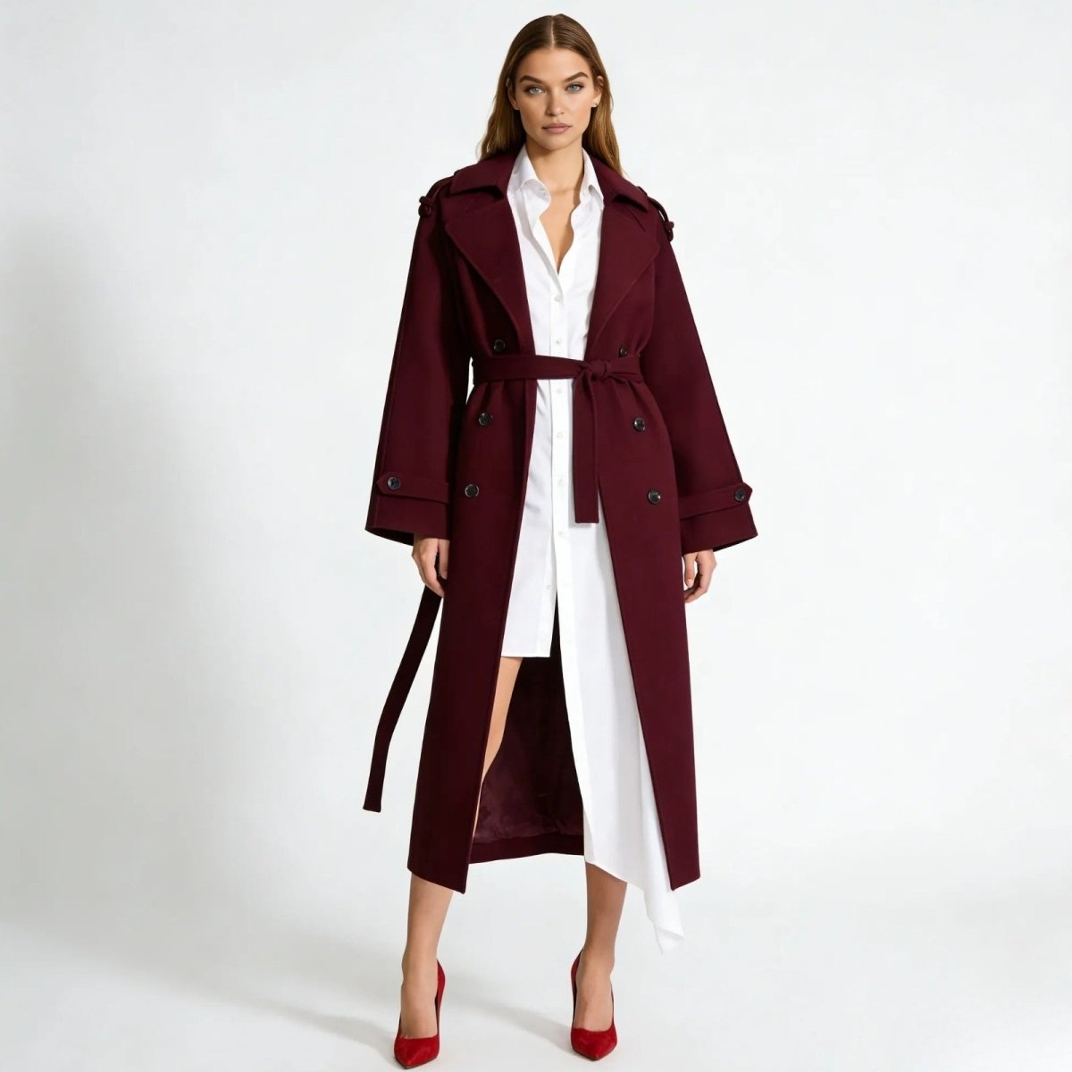 Womens Coat Classic Oversized Structured Long – Eve