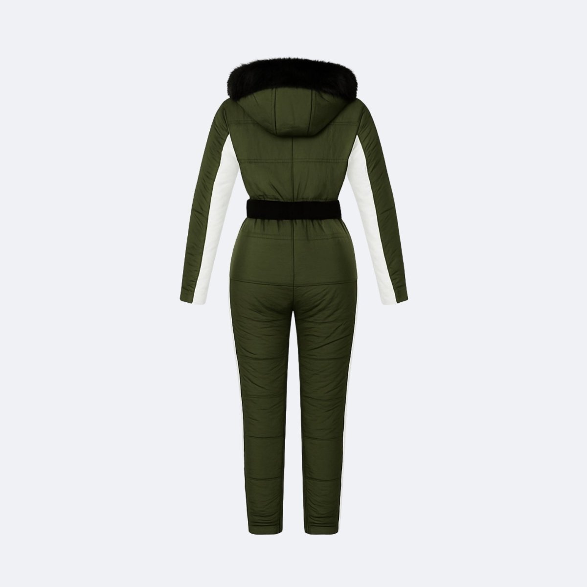 Womens Ski Suit One Piece Waterproof Fox Fur Hood 4-Way Stretch – Viv
