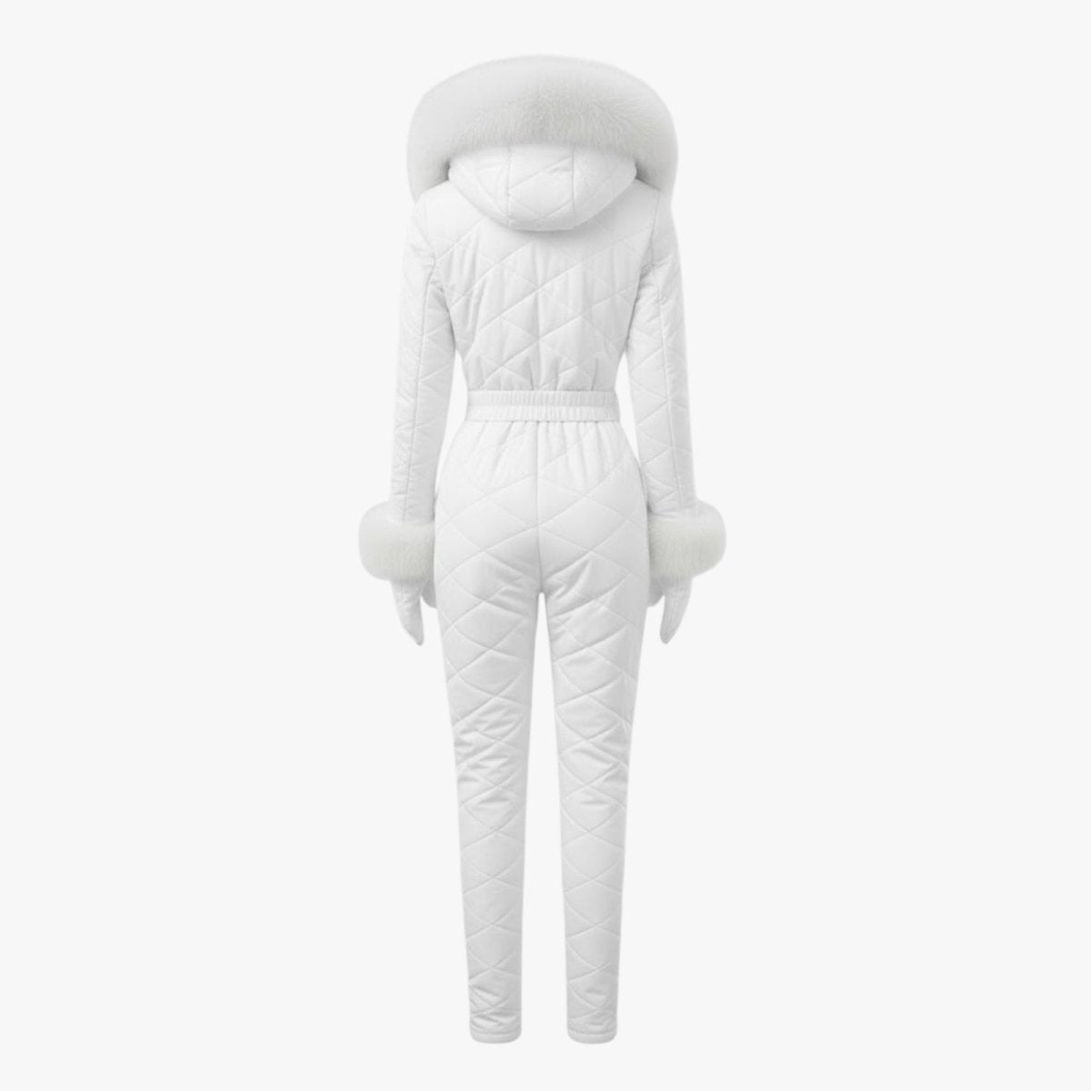 Womens Ski Suit One Piece Quilted Faux Fur Hood – Willa