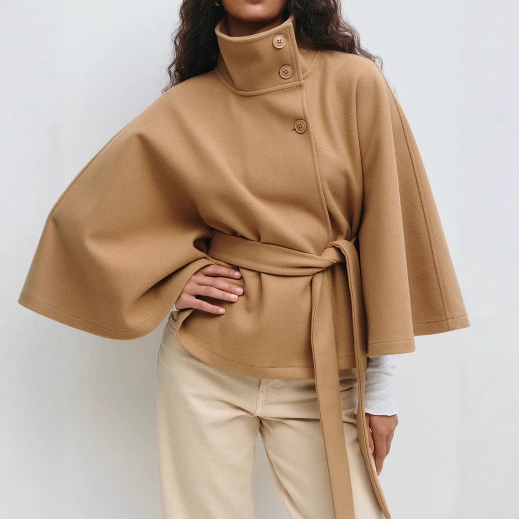 Womens Coat Classic Warm Relaxed Structured in Khaki – Lark