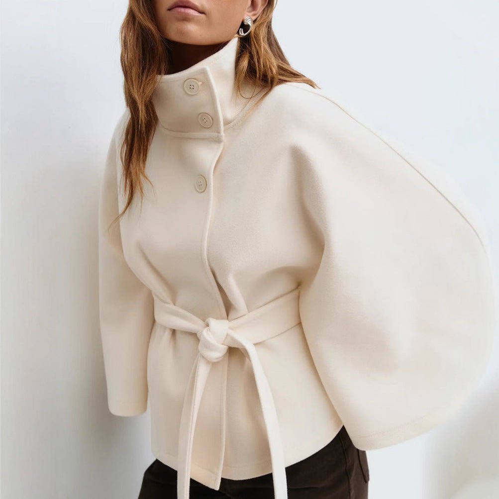Womens Coat Classic Warm Relaxed Structured in Khaki – Lark