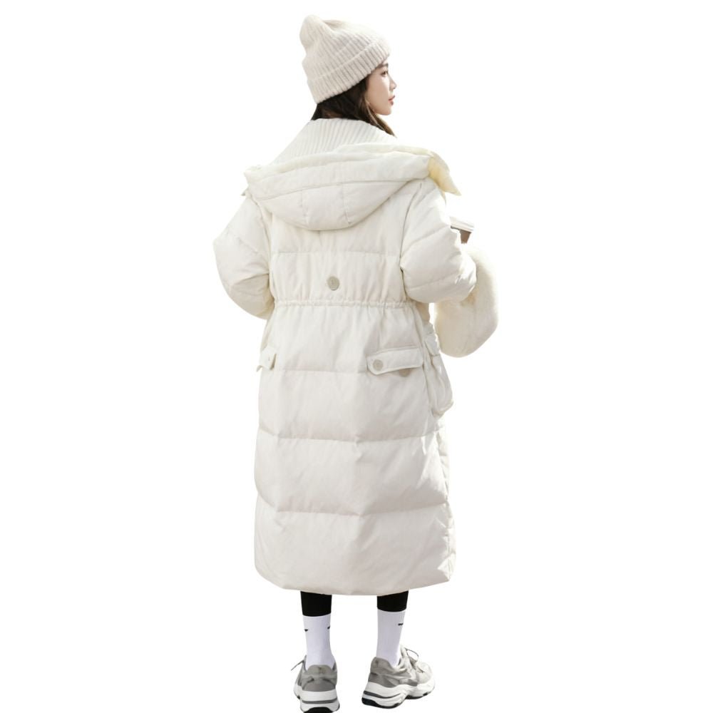 Womens Puffer Jacket Longline Hooded Oversized in Black – Nora