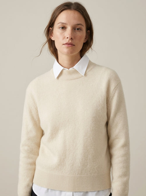 Crew neck sweater — On Model - Upper Body | Generated by Modelize