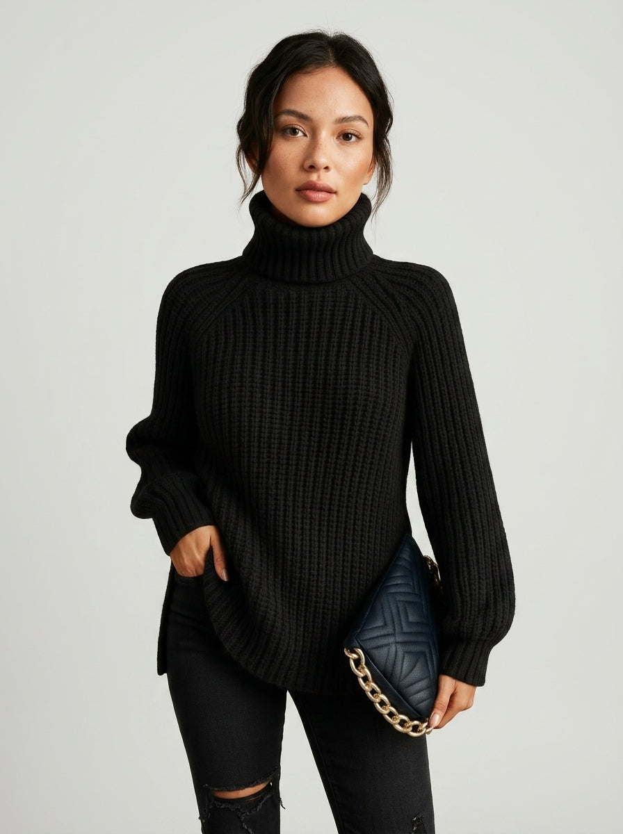 Turtleneck Sweater — On Model - Upper Body | Generated by Modelize