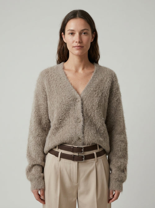 Oversized Cardigan — On Model - Upper Body | Generated by Modelize