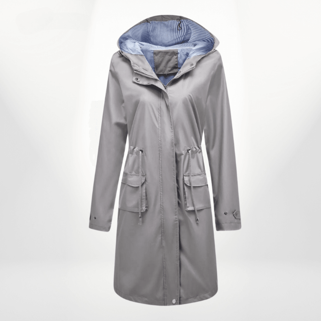 Women Coats Long Waterproof Trench Coat Over-Knee Hooded Adjustable Waist – Piper