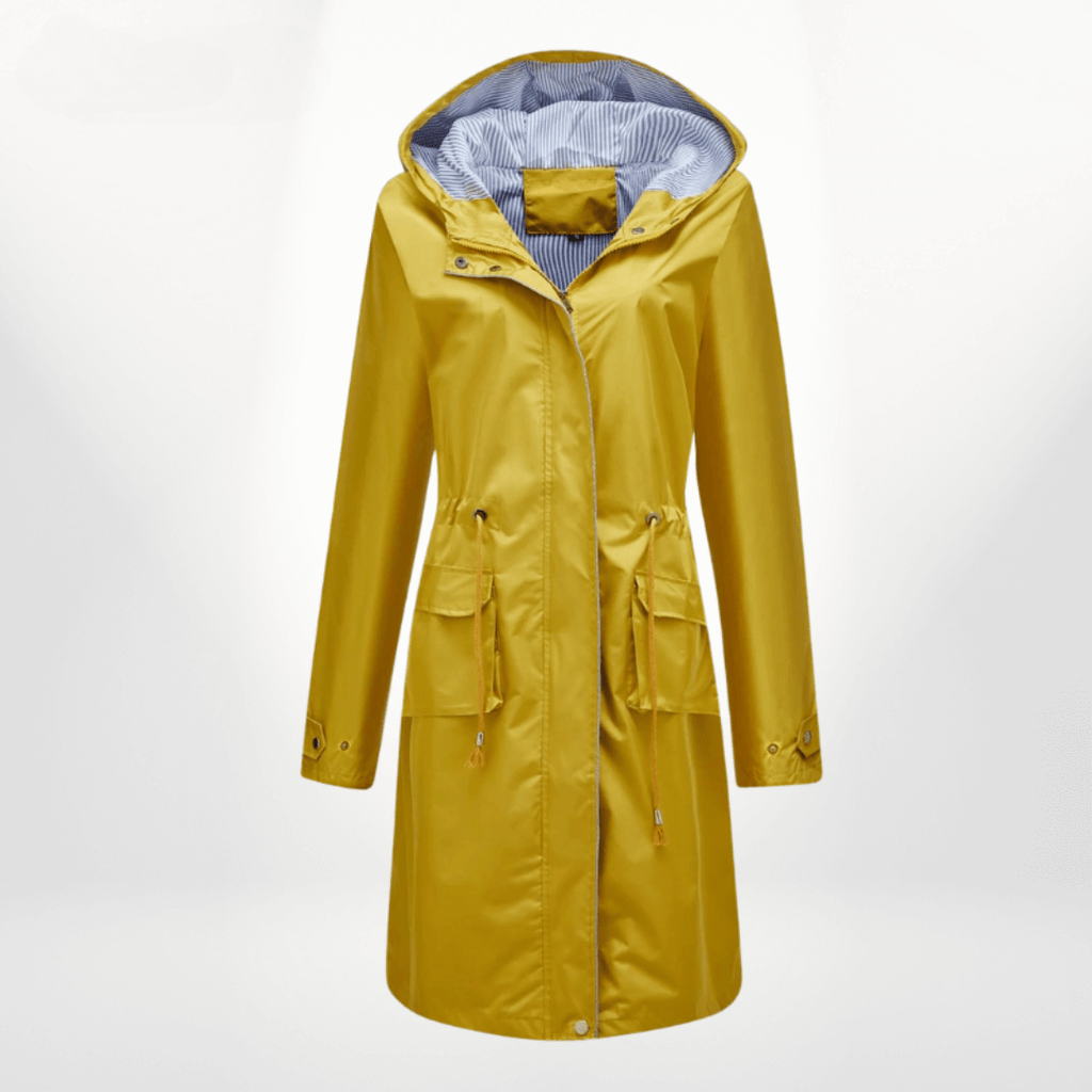 Women Coats Long Waterproof Trench Coat Over-Knee Hooded Adjustable Waist – Piper