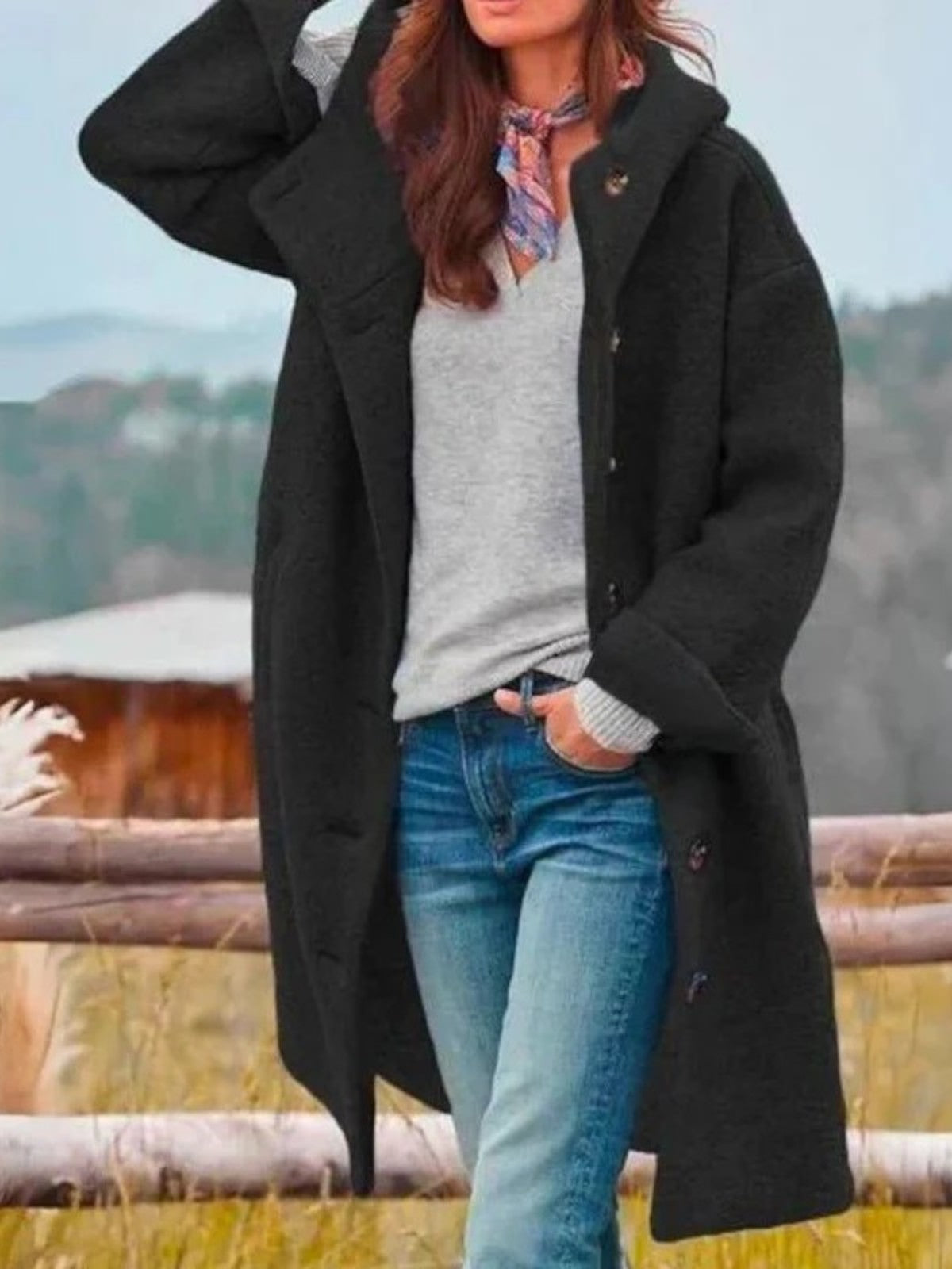 Womens Coat Thick Hooded Winter Warm in Green – Pia