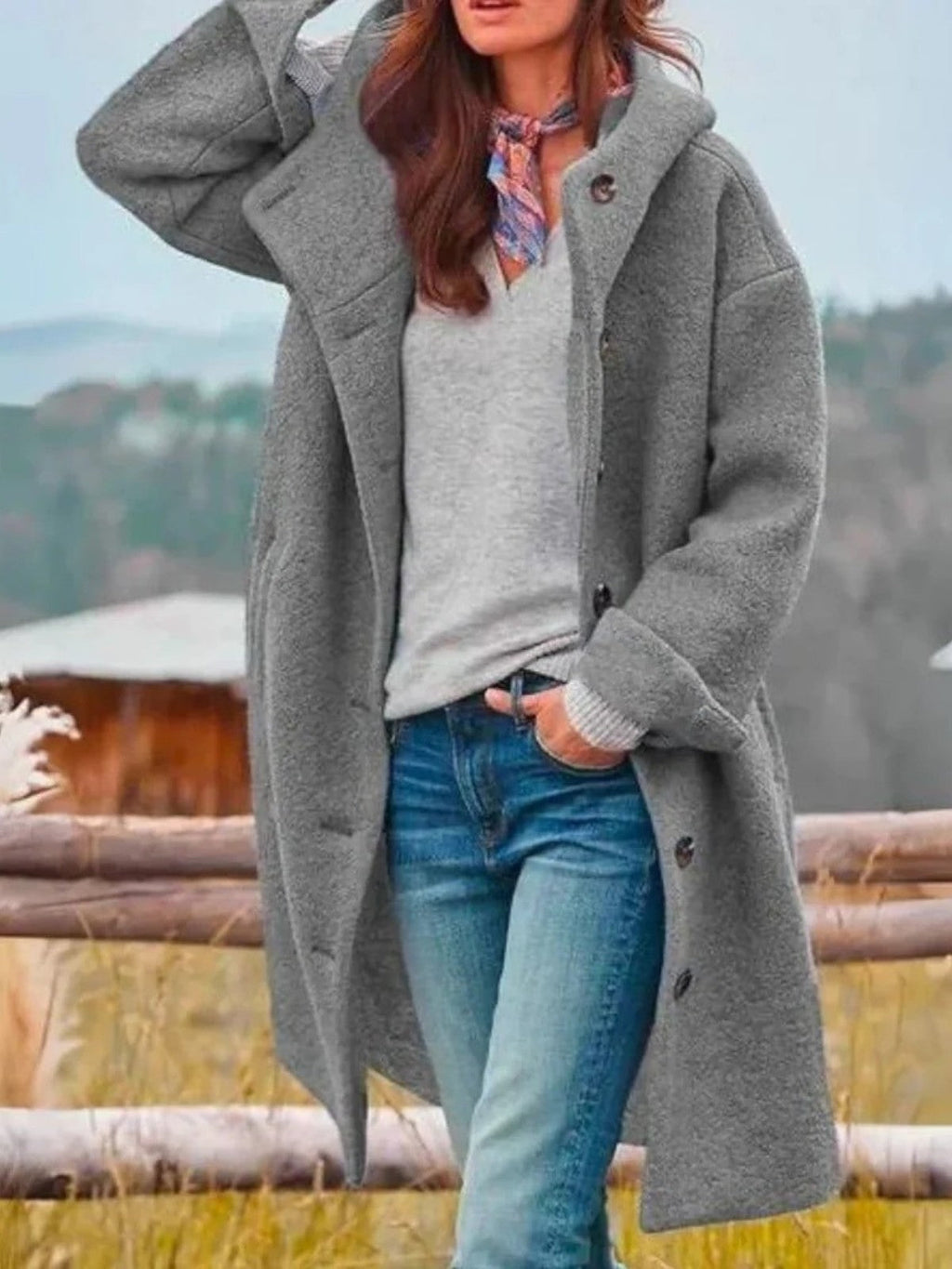 Womens Coat Thick Hooded Winter Warm in Green – Pia